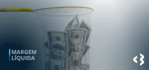 Margem Líquida - Várias notas de dólar dentro de uma rede.