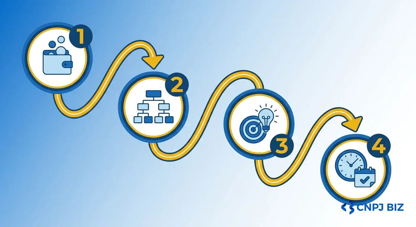 As 4 etapas do BANT em sequência: Budget, Authority, Need e Timeline